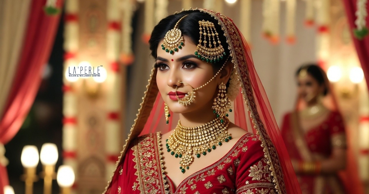 Punjabi bridal makeup with chooda, kalire and heavy wedding jewelry